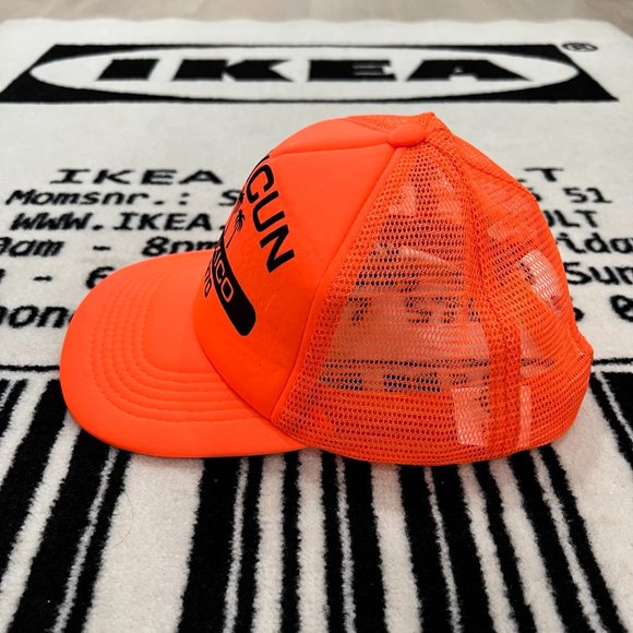 Cancun Mexico Logo Bright Neon Orange Trucker Beach Hat - Picture 3 of 8